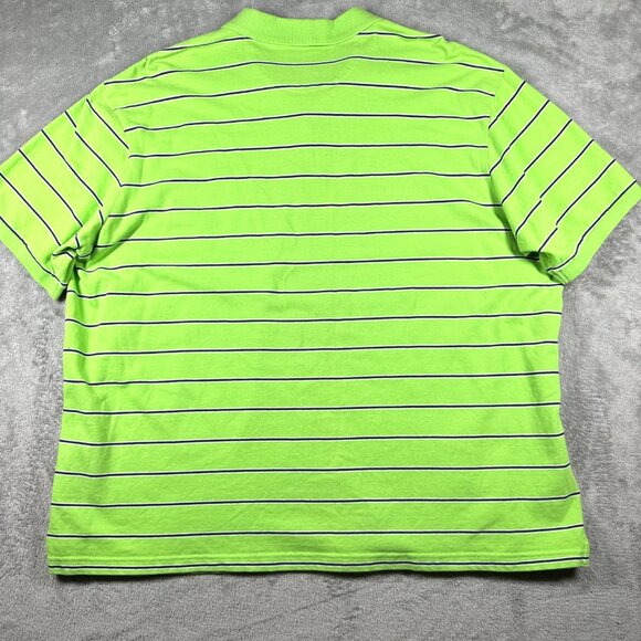 Chaps 4XB Big & Tall Striped Polo Shirt Green Cotton Classic Fit - Picture 5 of 8